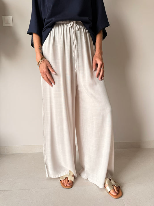 Amélie Pantalon Wide Fit Beige