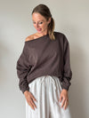 Babette off-shoulder Top Donkerbruin