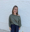 Babette off-shoulder Top Kaki