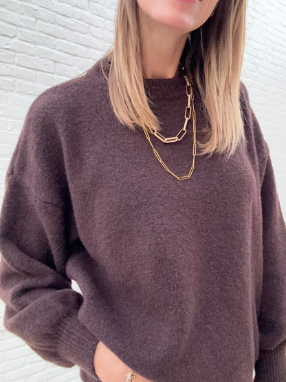 Florine Pull Donkerbruin