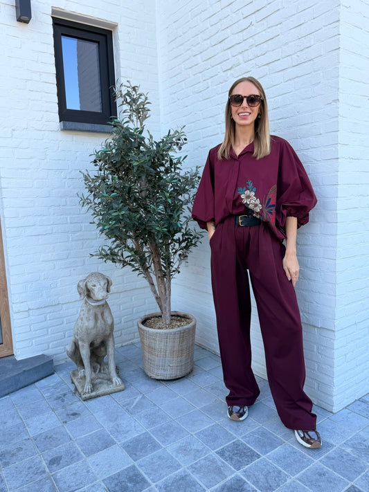 Luna Pantalon Bordeaux