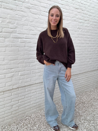 Florine Pull Donkerbruin