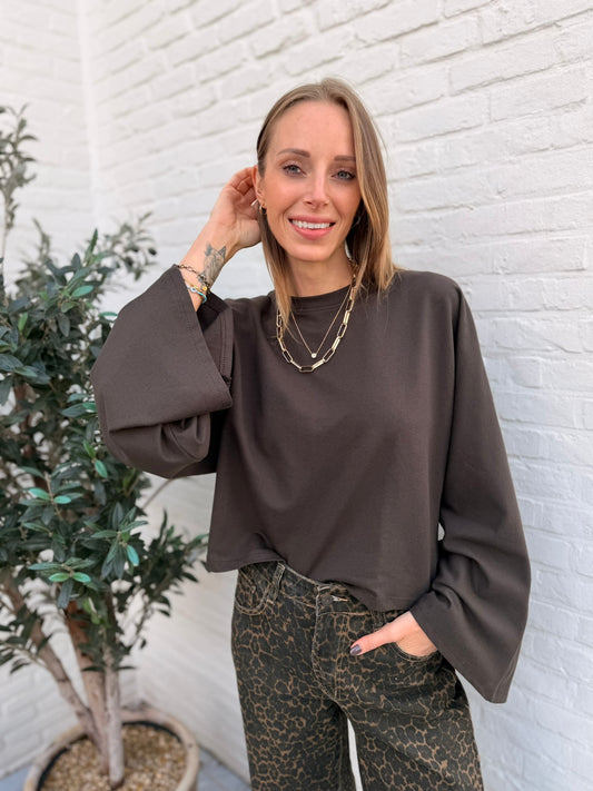 Maité Shirt Donkerbruin