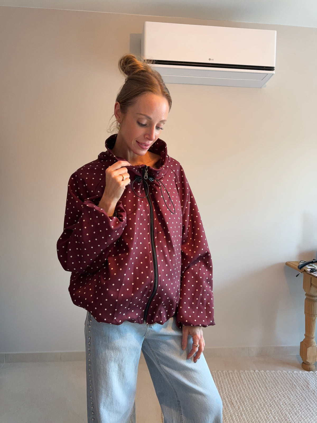 Polkadot Jas Bordeaux